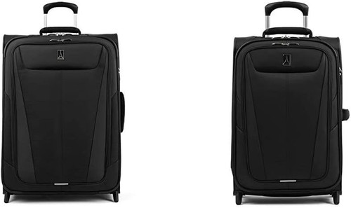 Expandable black luggage set - black,