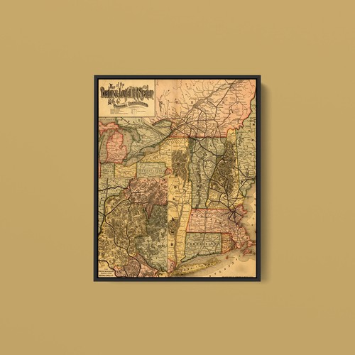 Vintage maps boston and - boston,